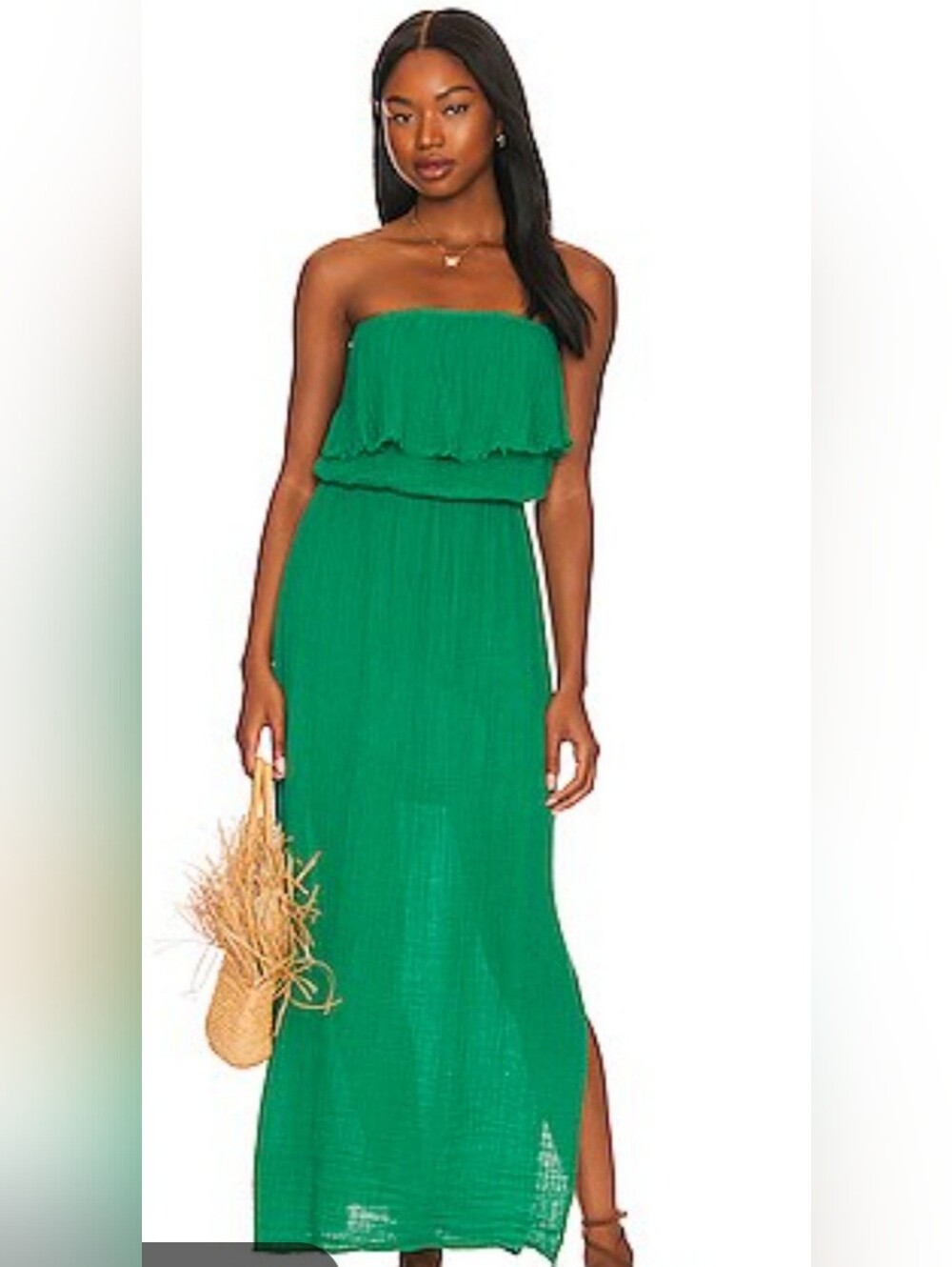 MICHAEL STARS, TARA GAUZE STRAPLESS MAXI DRESS, Size XSmall